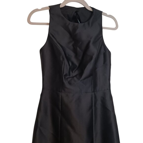 NEW Alfred Sung Jewel Neck Bowed Open-Back Trumpet Dress w/ Front Slit, Black, 0 - Picture 4 of 15